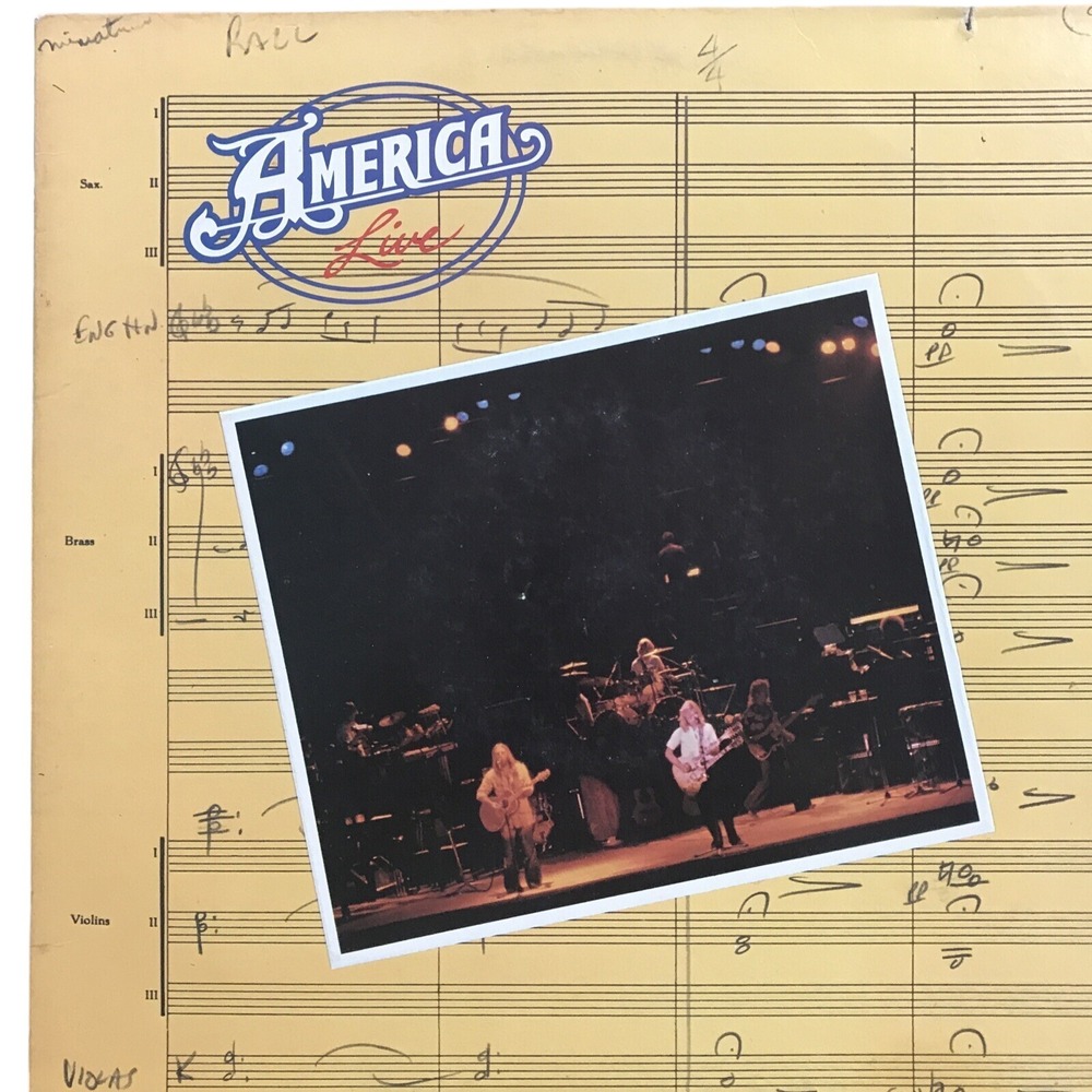 America Live Vinyl LP 12" Black 1977 Warner Bros BSK 3136 Folk‎ Rock 70s Classic